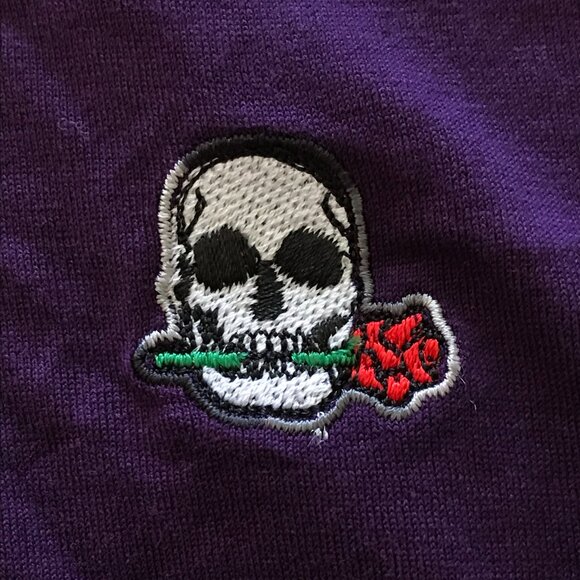 Robert Graham Performance Polo Shirt Men 4XL Purple Skull Collared Short Sleeve - Picture 10 of 13